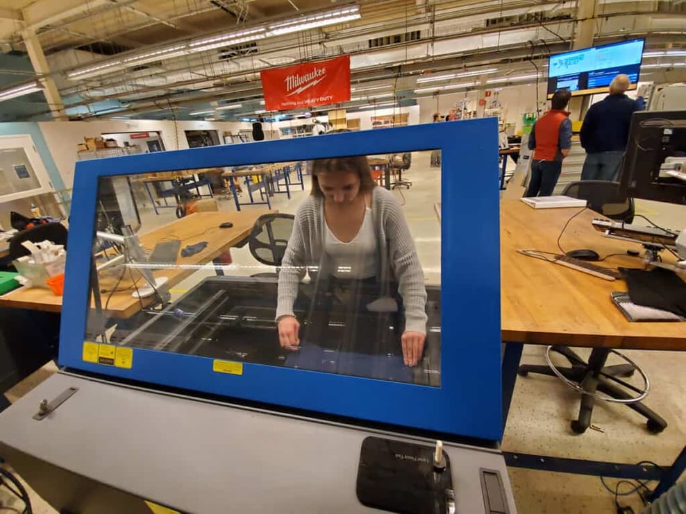 Rapid Prototyping with a Laser Cutter Angelica Czarnecka cuts her micron mask