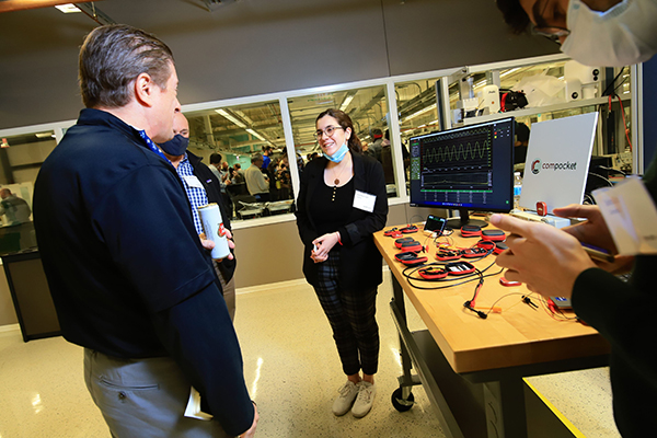 Early-stage IIoT founder showcasing product to investors